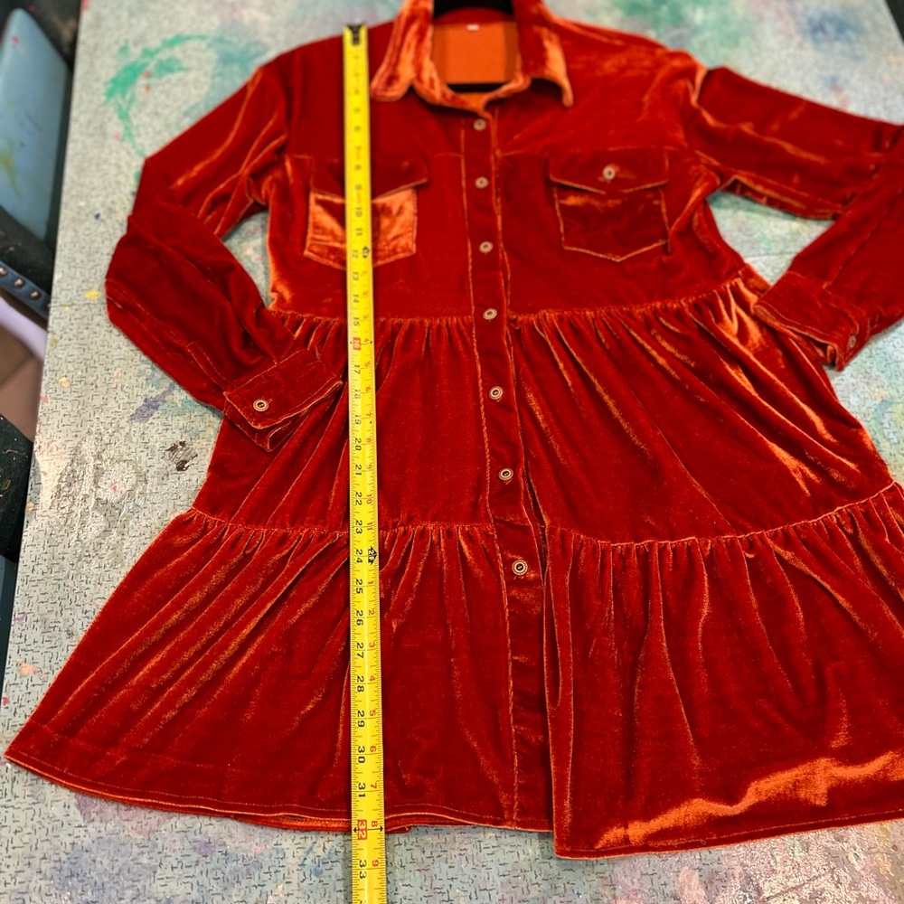 Rusty Velvet Prairie Dress - Picture 11 of 11